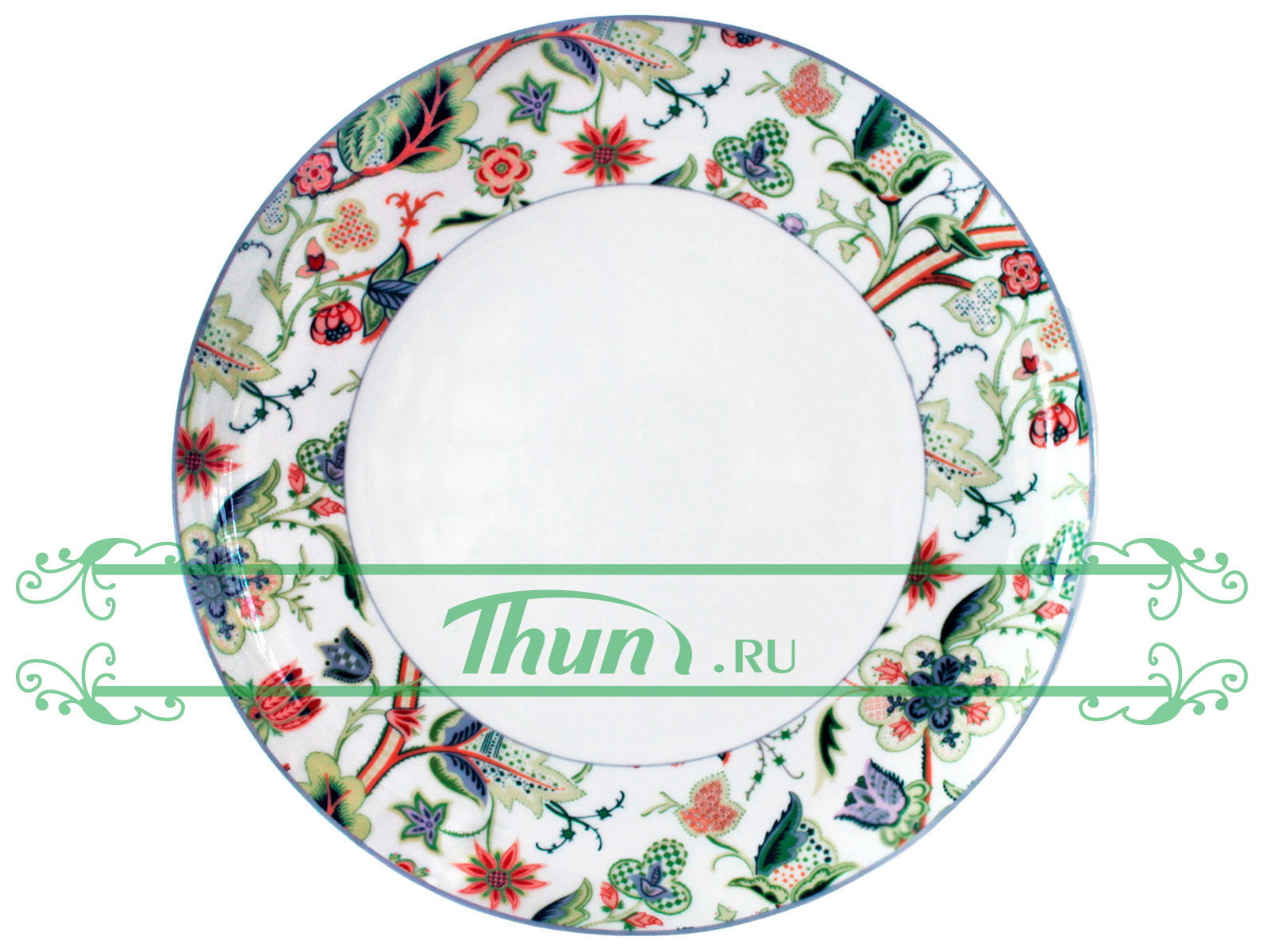 картинка Тарелка столовая Thun Tom Экзотические цветы 26 см (ТОМ0011) от интернет-магазина Thun