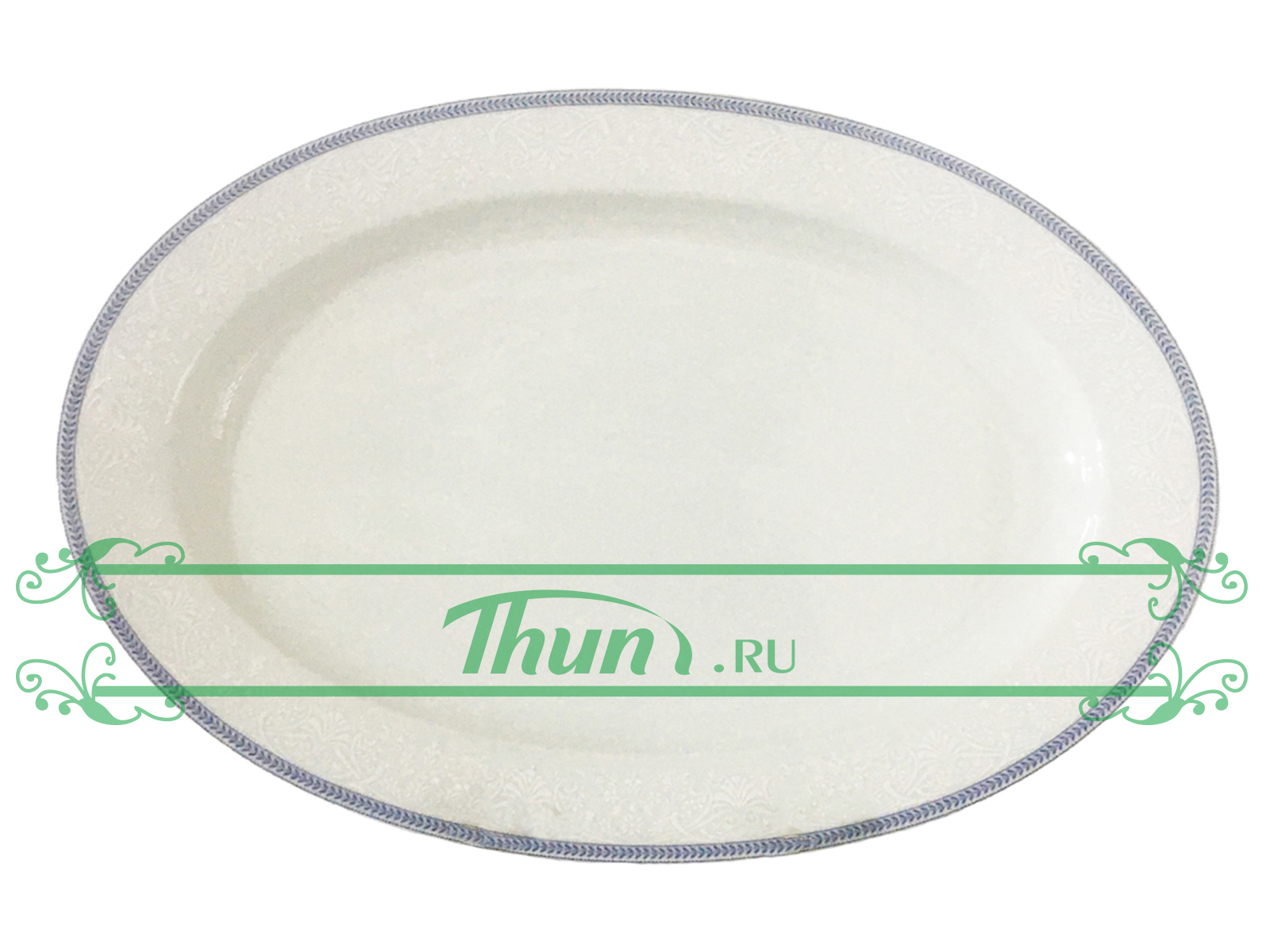 картинка Блюдо овальное 36 см Thun 1794 Opal Голубые пластинки (ОПЛ0006) от интернет-магазина Thun