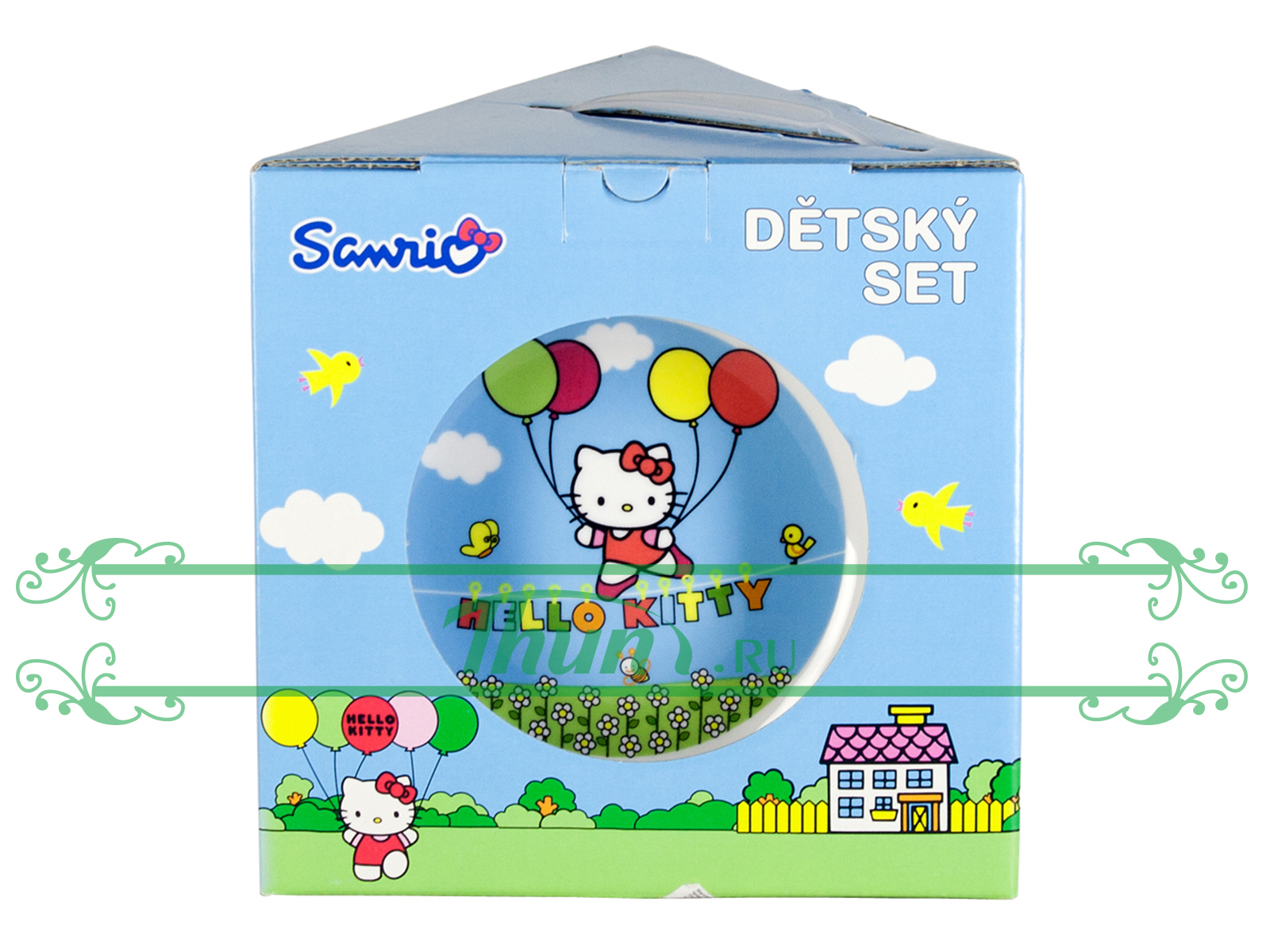 картинка Детский набор 3 предмета Thun 1794 CAIRO Hello Kitty голубой (ДЕТ0002) от интернет-магазина Thun