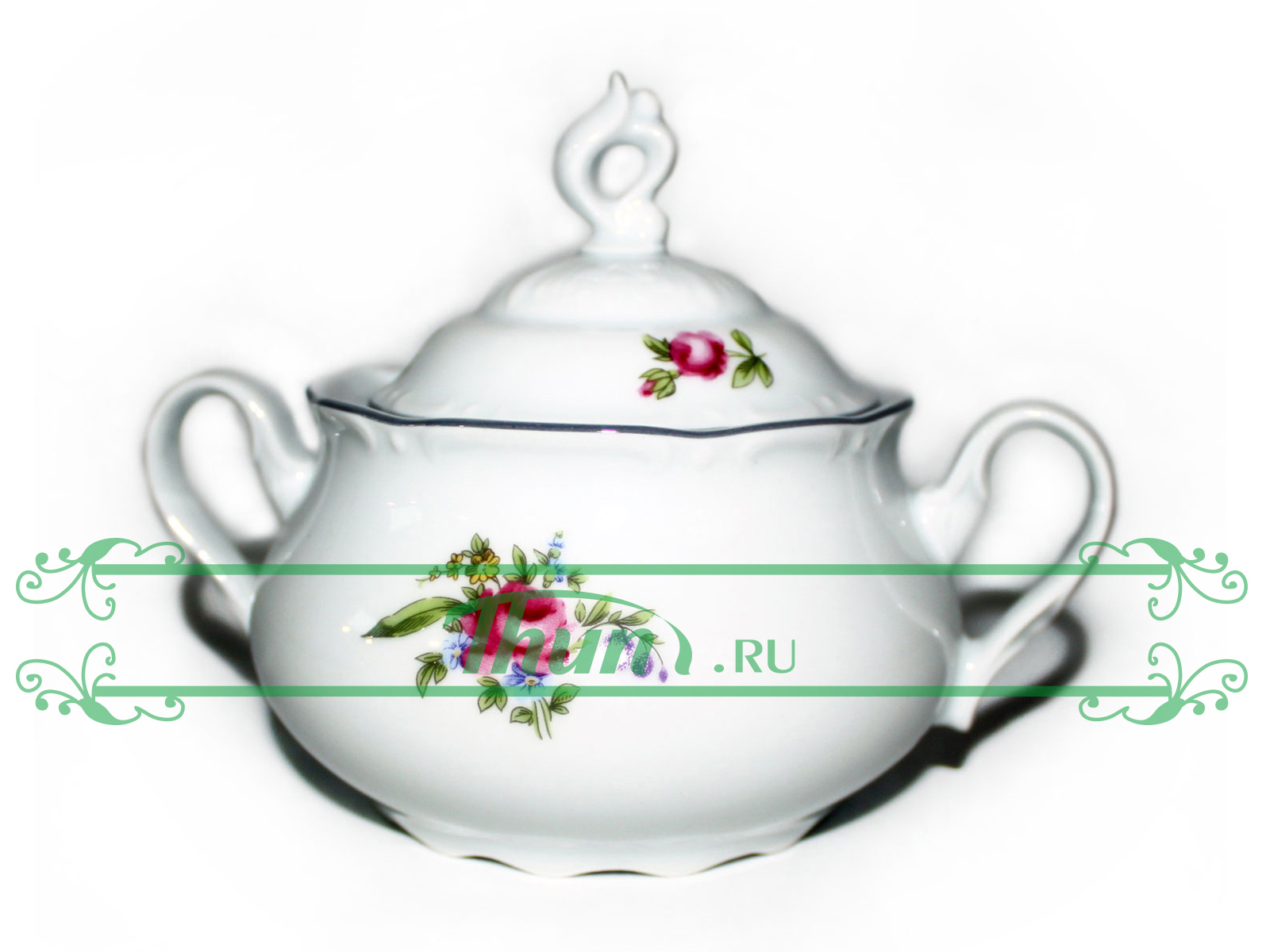 картинка Сахарница 0,35 л Thun 1794 Констанция Мейсенский букет (КСТ0162) от интернет-магазина Thun